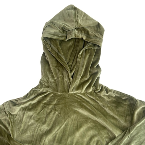 Free People Araminta James Velour Crop Hoodie – Khaki – Size 8 / Small – NWT - Picture 4 of 11